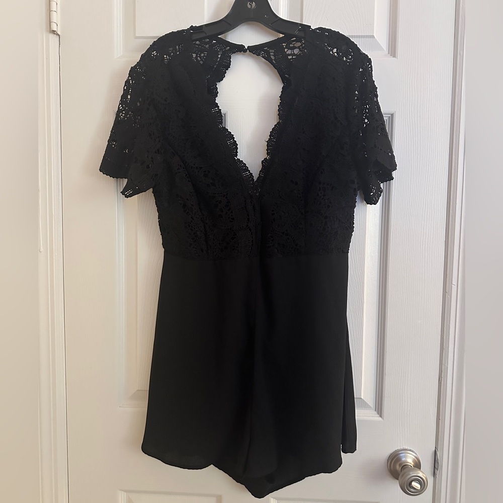 Elegant Black Lace Romper